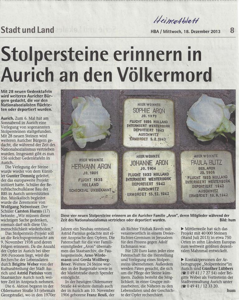Scan0116 Stolpersteine im Heimatblatt 18.12.13 kompr.